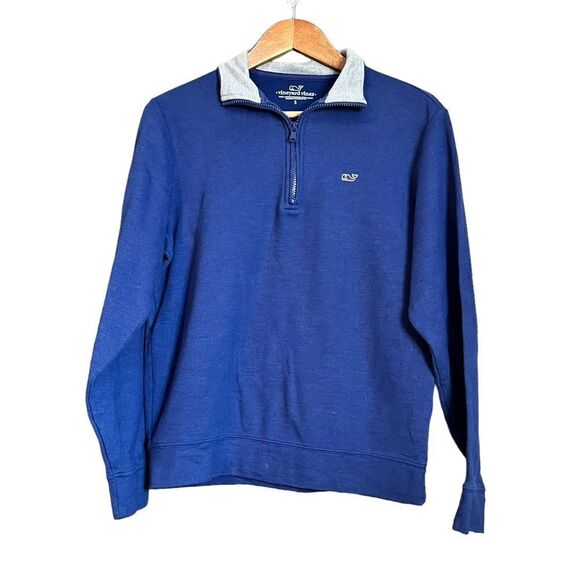 Vineyard vines 1/4 zip blue sweater - Picture 1 of 8